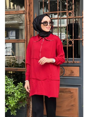 Misswhence Triko Tunik 36016 Kırmızı