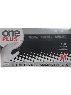 Eldiven Nitril  Pudrasız  Siyah M