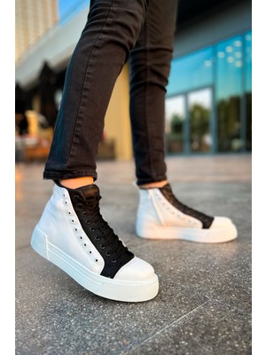 Deridün Yıldız Shoes CH167 Gbt Blazer Erkek Bot Beyaz/sıyah