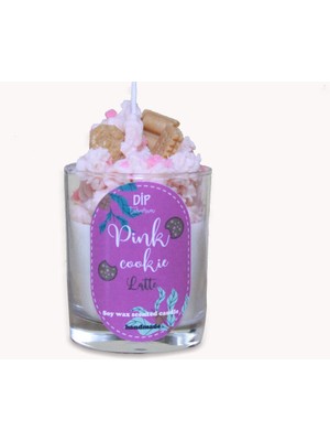 Dip Tasarım Pink Cookie Latte Tasarım Soya Mum