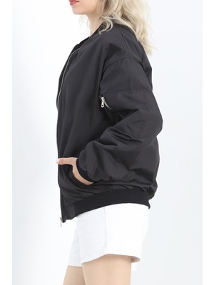 Adatakbutiq Unisex Bomber Ceket Siyah - 20362.1761.