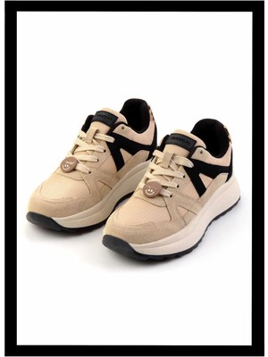 Bambi Bej Nubuk   Kadın Sneaker K01412600001