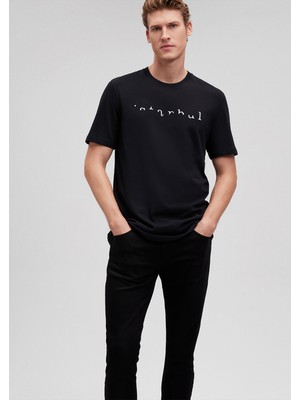 Mavi Erkek İstanbul Baskılı Siyah Tişört 0610352-900