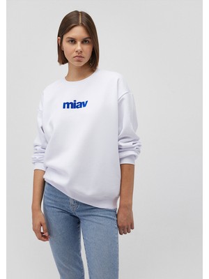 Miav Baskılı Beyaz Sweatshirt1610964-620