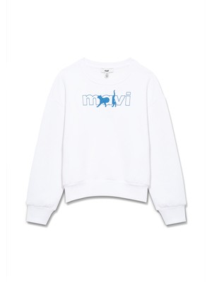 Mavi Logo Kedi Baskılı Beyaz Sweatshirt7S10001-620