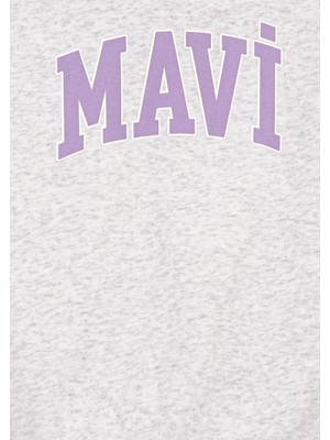 Mavi Logo Baskılı Kapüşonlu Gri Sweatshirt7610035-85438