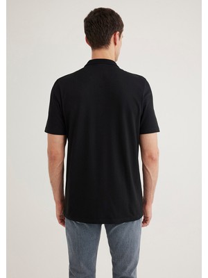 Mavi Siyah (TENCEL™) Liyosel Karışımlı Polo Tişört 0611837-900
