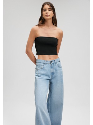 Mavi Straplez Siyah Triko Top 1710448-900