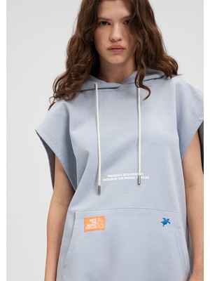 Mavi İndigo Turtles Kapüşonlu Kolsuz Mavi Sweatshirt2S10008-70816