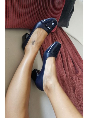 Topukla 10 948 Topukla Kadın Kalın Topuklu Şık Günlük Ayakkabı