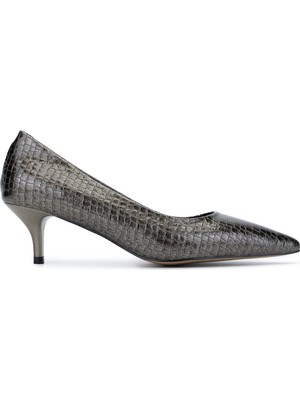 Tamer Tanca Kadın  Deri Antrasit Stiletto Ayakkabı 886 01 Bn Ayk SK24-25 Antrasıt Fsly Bsk