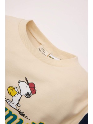 DeFacto Erkek Bebek Snoopy Bisiklet Yaka İçi Yumuşak Tüylü İnce Sweatshirt D4609A524AU