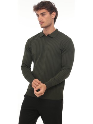 Miron Haki Fitilli Polo Yaka Triko KAZAK-2442