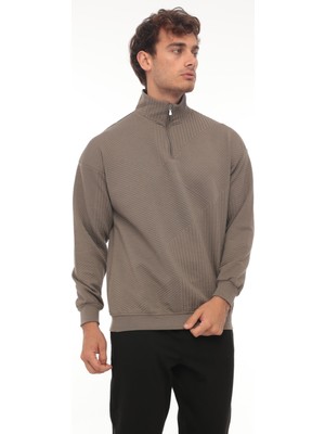 Miron Vizon Jakarlı Kapitone Fermuarlı Regular Fit Sweatshirt- 2439