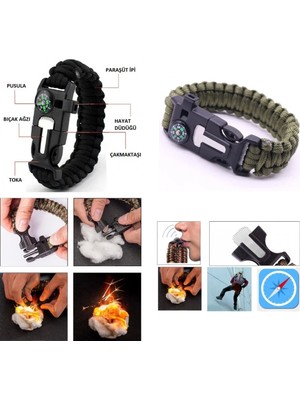 Survival Bileklik - Sos Multi Fonksiyonlu Hayatta Kalma Bilekliği
