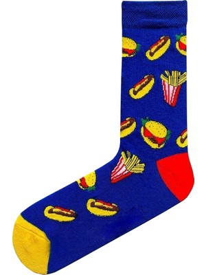 Carnaval Socks Fast Food Desenli Renkli Çorap - One Size (37-44)