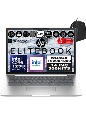 Hp Elitebook 640 G11 Intel Core Ultra 5 125U Ddr5 32GB 512GB SSD Intel® Aı Boost 14" Wuxga IPS Windows 11 Pro Taşınabilir Bilgisayar 9Y7L3ETP09 + Zetta Çanta