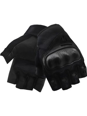 Vexo Santa 2 Yazlık Korumalı Eldiven Erkekler İçin Siyah 3D Örgü Kumaş ve Deri Detaylı