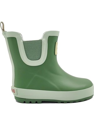 Haribo HRBFTW700 Yeşil Ankle Fur Rain Çizme Erkek Çocuk Düz Topuklu Kışlık Su Geçirmez