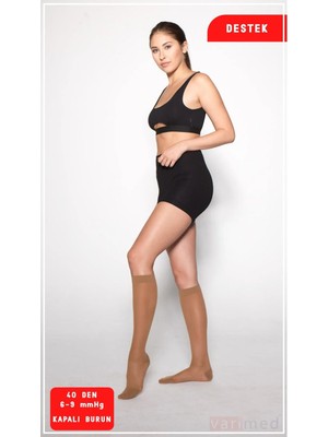 2011 Varicease Glamour 40 Den Diz Altı Kapalı Burun Destek Çorabı 6 - 9 Mmhg Basınç