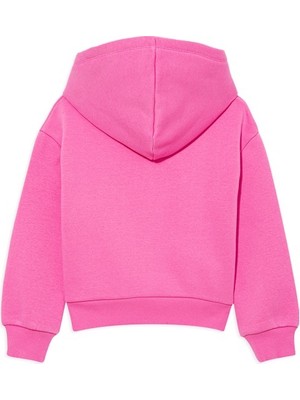 Mavi Çocuk Mavi Logo Baskılı Kapüşonlu Pembe Sweatshirt 7610035-70982