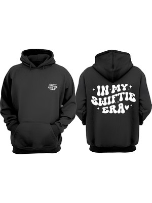 The Wert Unisex In My Swiftie Era Tasarım Ön Arka Baskılı Normal Kalıp Siyah Sweatshirt