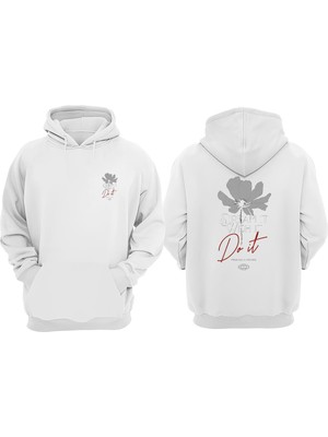 The Wert Unisex Dream It Wish It Do It Tasarım Ön Arka Baskılı Normal Kalıp Beyaz Sweatshirt