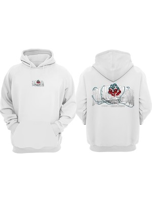 The Wert Unisex Dont Neverson Tasarım Ön Arka Baskılı Normal Kalıp Beyaz Sweatshirt