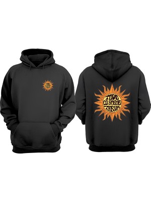 The Wert Unisex Tood Co Buend Tarda Tasarım Ön Arka Baskılı Normal Kalıp Siyah Sweatshirt