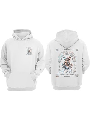 The Wert Unisex Forever Friend Tasarım Ön Arka Baskılı Normal Kalıp Beyaz Sweatshirt