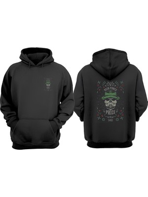 The Wert Unisex Task Force Prıce Tasarım Ön Arka Baskılı Normal Kalıp Siyah Sweatshirt
