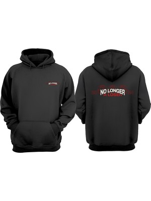 The Wert Unisex No Longer A Loser Tasarım Ön Arka Baskılı Normal Kalıp Siyah Sweatshirt