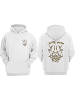 The Wert Unisex Dark Wader Kranlıklar Lordu Tasarım Ön Arka Baskılı Normal Kalıp Beyaz Sweatshirt