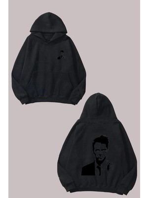 The Wert Unisex Tyler Durden Realıty Tasarım Ön Arka Baskılı Normal Kalıp Siyah Sweatshirt
