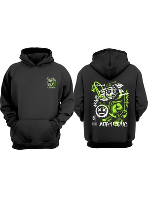 The Wert Unisex Insensitive Tasarım Ön Arka Baskılı Normal Kalıp Siyah Sweatshirt