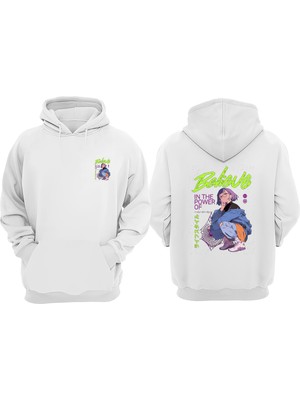 The Wert Unisex Believe In The Power Tasarım Ön Arka Baskılı Normal Kalıp Beyaz Sweatshirt