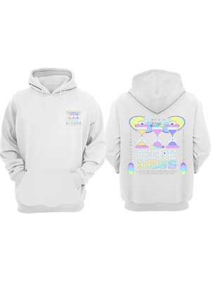 The Wert Nostalgic Timeless Tasarım Ön Arka Baskılı Normal Kalıp Beyaz Sweatshirt