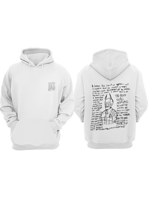 The Wert Kötü Adamlar Tasarım Ön Arka Baskılı Normal Kalıp Beyaz Sweatshirt