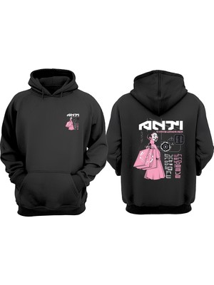 The Wert Anti Consumerism Tasarım Ön Arka Baskılı Normal Kalıp Siyah Sweatshirt