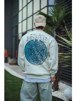 Janes Üç Iplik Bisiklet Yaka Baskılı Sweatshirt - Beyaz