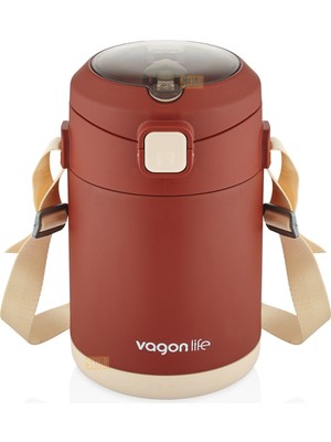 Vagonlife Bento 1800ML Lunchbox Yeni Koleksiyon 2 Kaseli 4-6 Saat Sıcak/soğuk Termos Özellikli Çelik Sefer Tası Yemek Kutusu