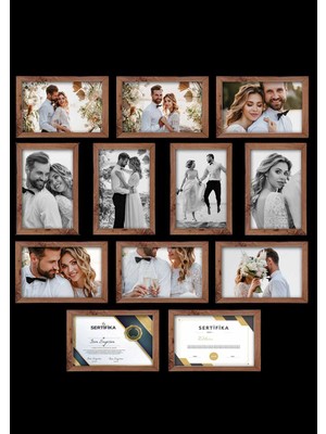12 Adet A4 Çerçeve - Mdf 21X30 Çerçeve - Çoklu Fotoğraf Çerçevesi - Diploma Çerçevesi - Sertifika