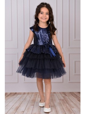 Esmaca Moda Kız Çocuk Lacivert Abiye Elbise