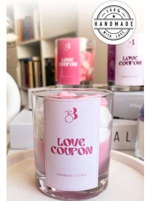 Bliss Beam Candle Decoration Gardenya Kokulu Doğal El Yapımı Pembe Kalpli Dekorasyon Soya Mumu