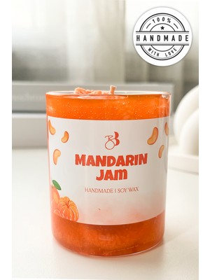 Mandalina Kokulu El Yapımı Mandalina Reçeli Dekorasyon Jel Mum