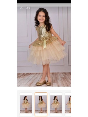 Esmaca Moda Kız Çocuk Sarı Abiye Elbise