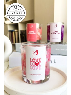 Bliss Beam Candle Decoration Aşk Büyüsü Kokulu El Yapımı Pembe Kalpli Dekorasyon Jel Mumu