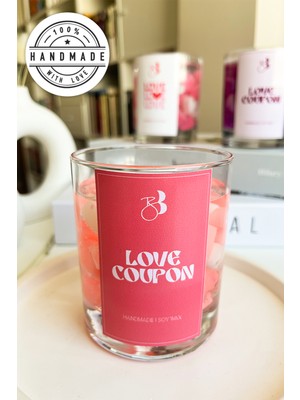 Bliss Beam Candle Decoration Çiçek Kokulu El Yapımı Açık Pembe Kalpli Dekorasyon Jel Mumu