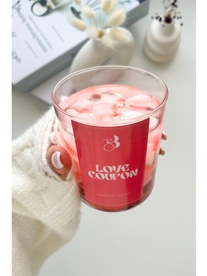 Bliss Beam Candle Decoration Çiçek Kokulu El Yapımı Açık Pembe Kalpli Dekorasyon Jel Mumu