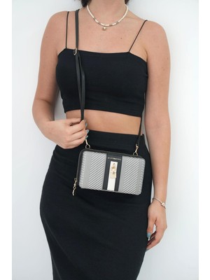 Silver & Polo Siyah Beyaz - Mat Siyah - Kemik Sp1138 Kadın Cüzdan & Kartlık